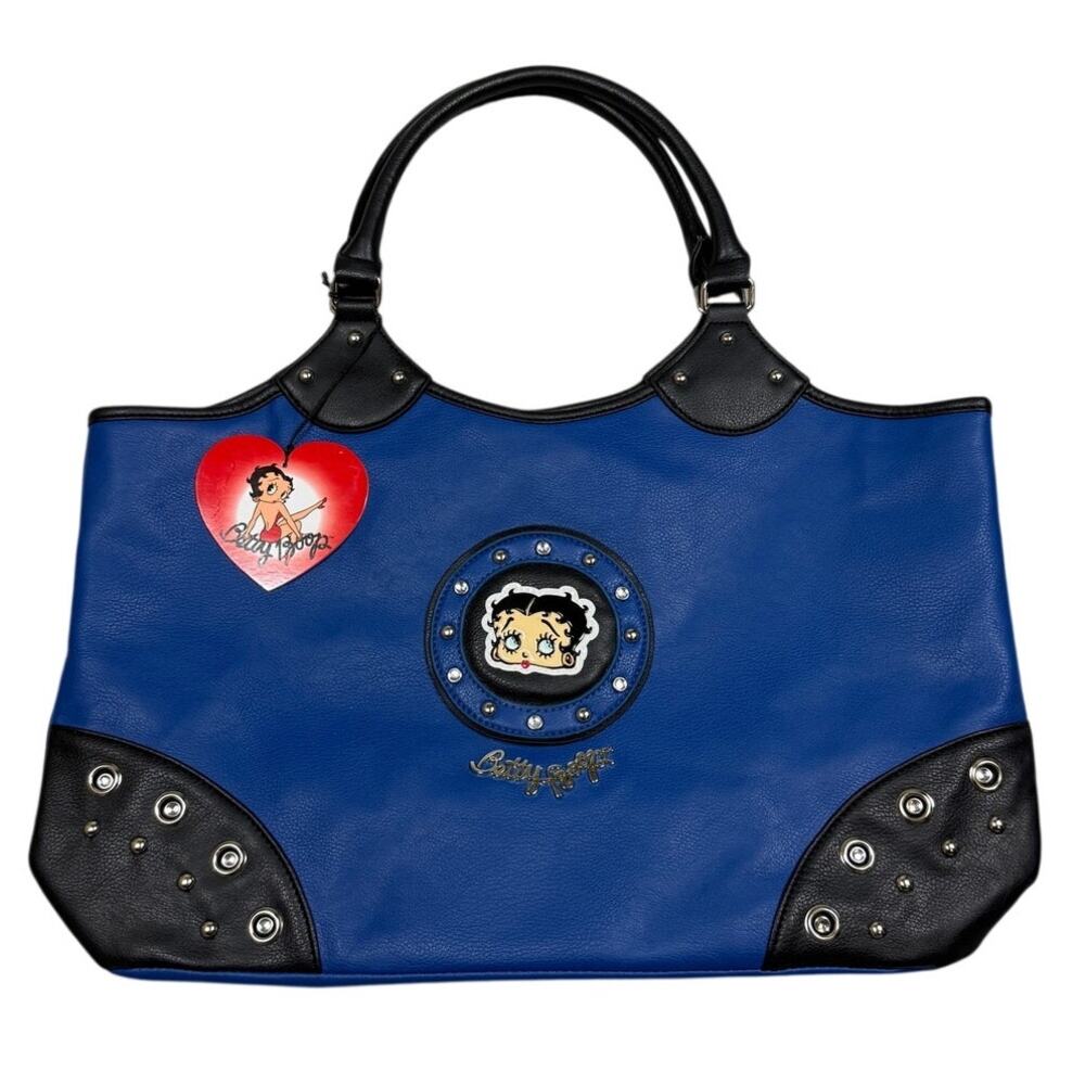 Betty Boop Blue Black Purse Faux Leather NWT